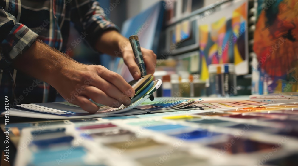 Fototapeta premium Creative Hands at Work. Creative Arts and Engineering concept
