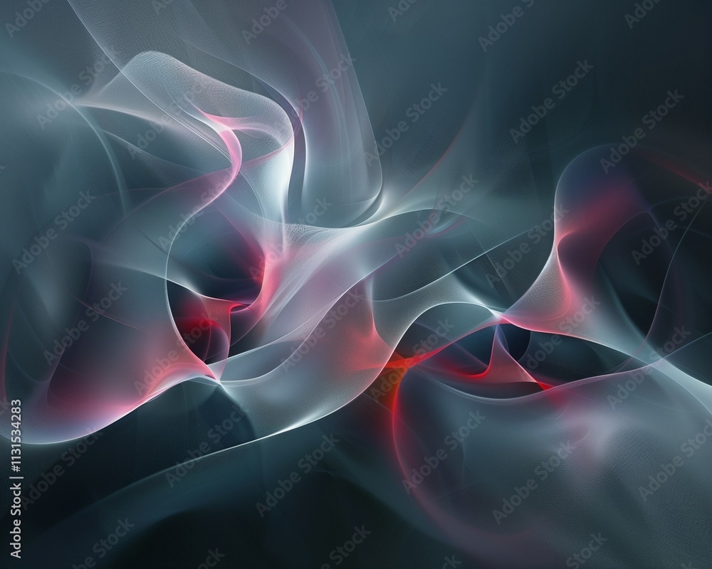 Obraz premium Dynamic abstract flow of luminous waves in vibrant colors on a dark background.