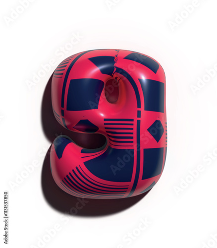 Números 9, 3D estilo globo estilo navideño: figuras volumétricas y brillantes, ideales para diseños festivos y creativos.