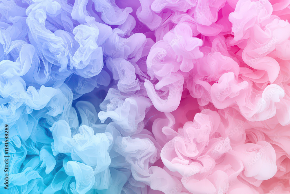 Fototapeta premium Colorful abstract gradient with smooth blend of pink and blue hues, creating dreamy and ethereal atmosphere. Perfect for backgrounds or artistic projects