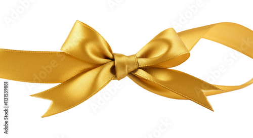 gold bow with ribbon. golden bow and ribbon for christmas and birthday decorations