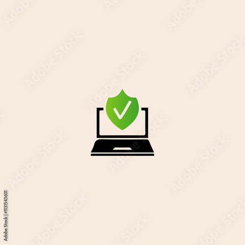 Antivirus installation icon flat vector design.