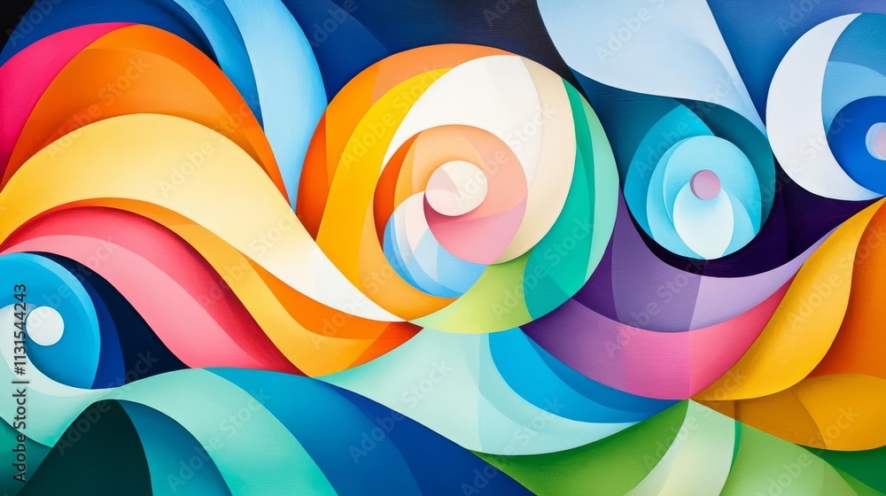 Obraz premium Vibrant abstract wave pattern in bright colors.