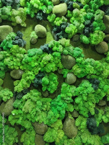 Obraz na płótnie decorative artificial moss wall, indoor landscaping,plant green background w salonie