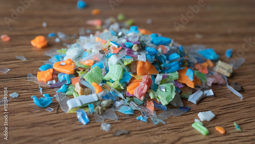 Microplastics collected from the sand on the beach.
