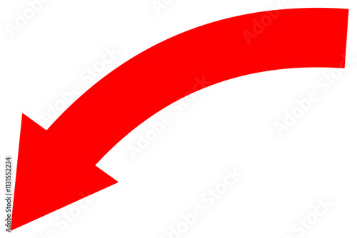 down curve left arrow