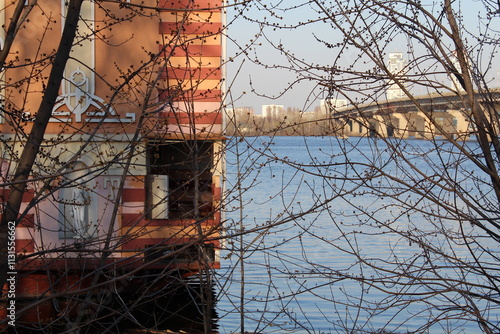 Paton Bridge across the Dnieper in Kyiv photo