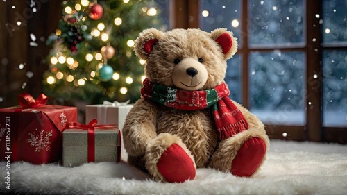 Adorable plush teddy bear: a symbol of childhood, coziness, and warmth, evoking friendship, happiness, and tender memories that warm the heart.