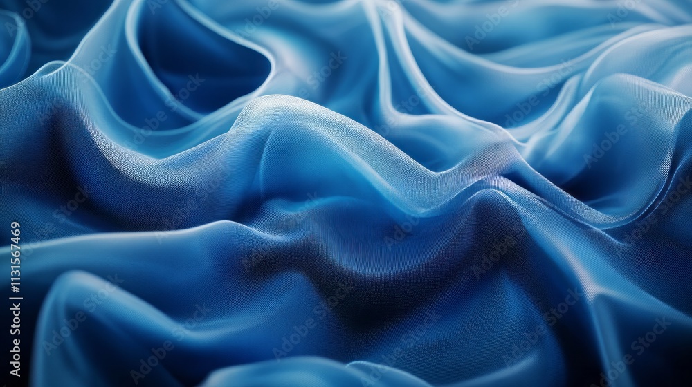 Obraz premium Blue soft wave material