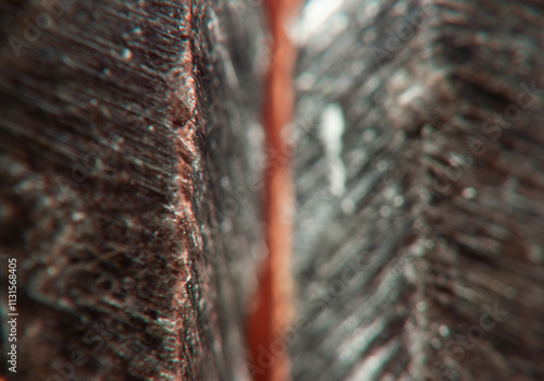 Detailed close-up of textured surfaces showcasing natural patterns and color contrasts photo