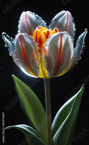 tulip on black
