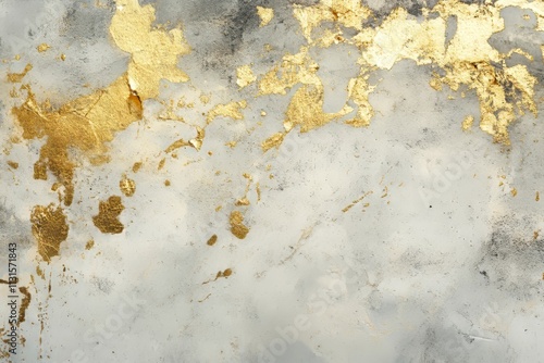 Minimalistic and Creative Background with Shiny Gold Sprinkles on Textured Sketch Paper Surface