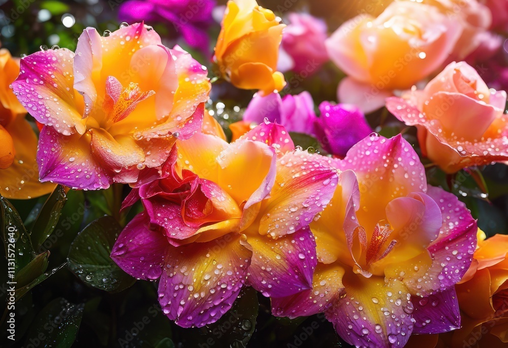 Fototapeta premium captivating close images blooming flowers showcasing their intricate petals vivid colors under natural light, nature, garden, macro, blossom, vibrant