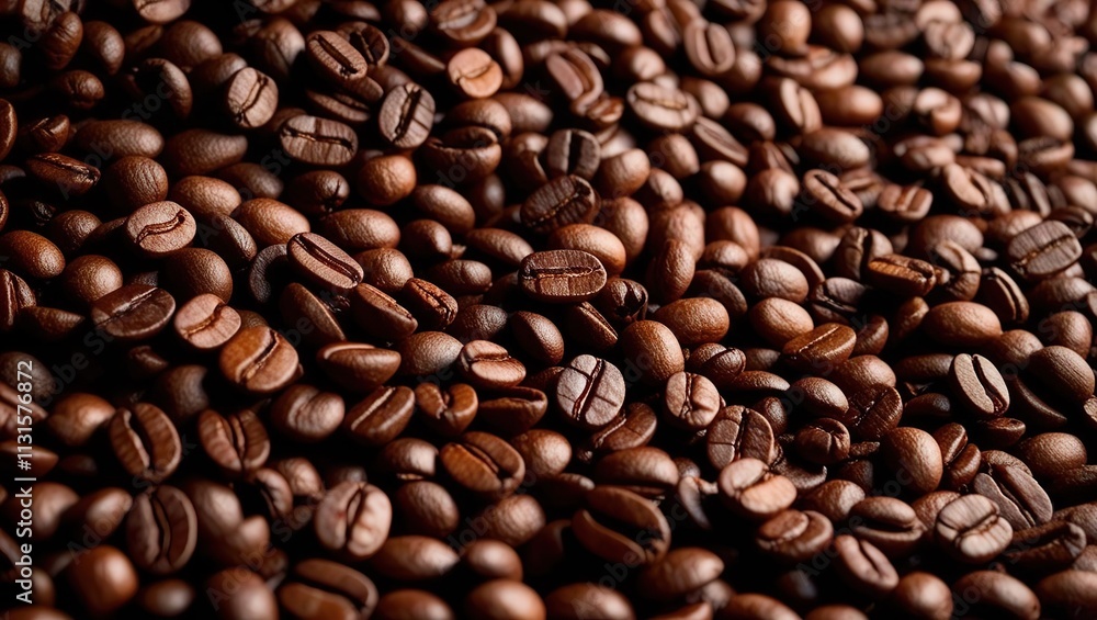 Obraz premium Mocha mousse, coffee background from small coffee beans