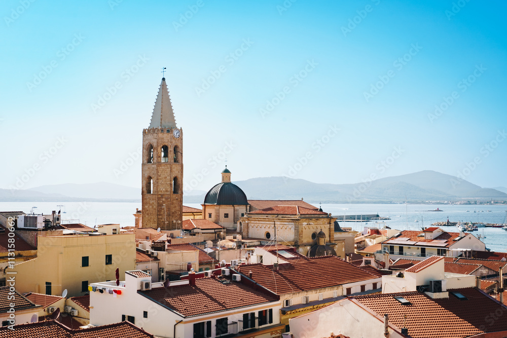 Fototapeta premium Chiesa di San Francesco. Famous church in Alghero, Sardinia, Italy.