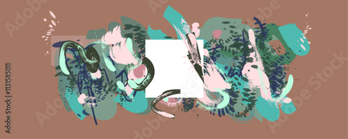 Art Creative universal artistic trend Mocha Mousse winter spring season 2025 painting background. Trendy Graphic Design for banner, poster, card, cover, invitation, placard