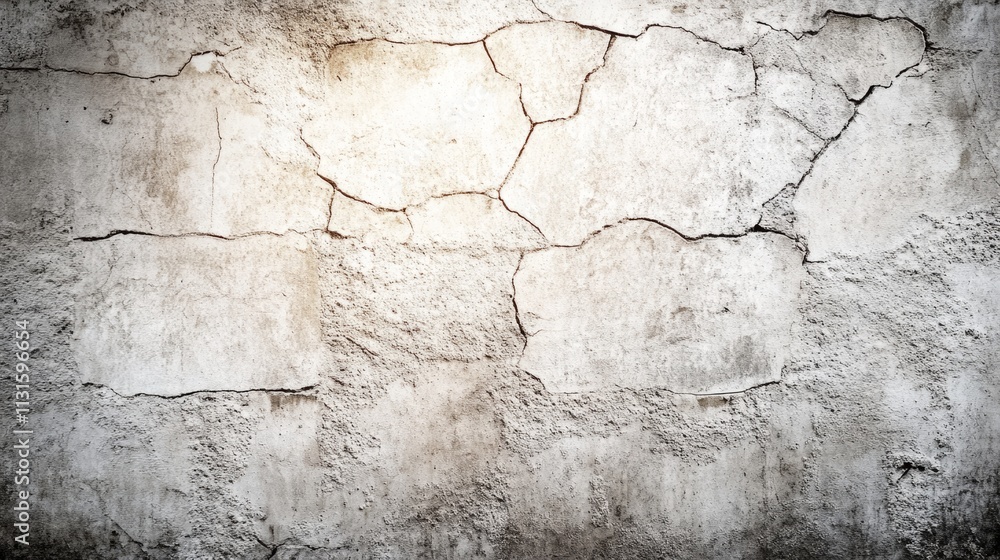 Obraz premium A textured concrete wall background with natural imperfections, featuring subtle cracks and shadows in shades of gray and beige, creating a raw, industrial aesthetic ideal for bold, edgy designs