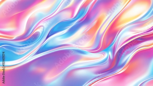 Holographic neon background ,Colorful psychedelic abstract. Pastel color waves for background7 photo