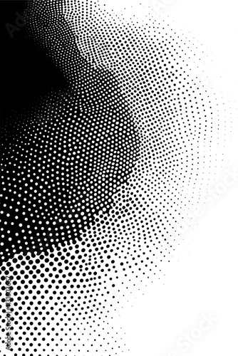 Grafik aus dem Set: abstrakte punkte, Dynamik, schwarz-weiß, pointilismus