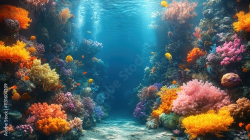 Wallpaper Mural Vibrant coral reef, colorful fish, underwater scene. Torontodigital.ca