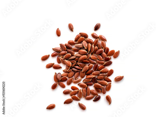 Flax seeds Top view. Linum Usitatissimum. The fruits of the linseed plant.