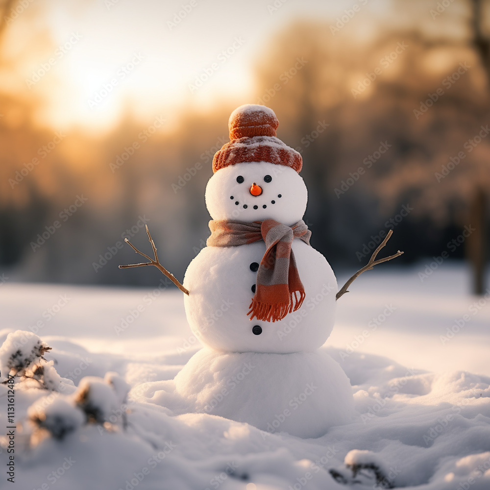 Obraz premium Photograph of a snowman