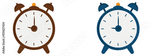 Alarm clock vector illustration. Old alarm clock hand drawing vector. Daily routines.