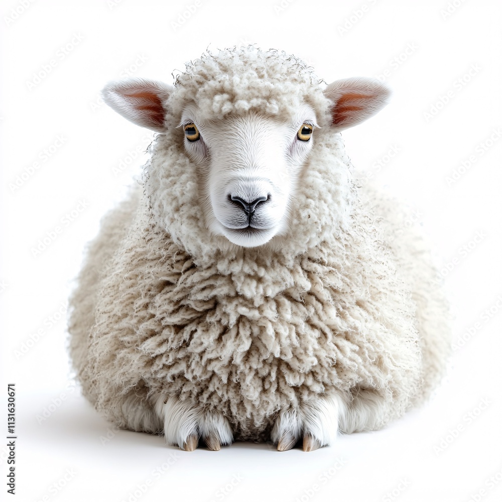 Obraz premium A charming and sweet baby goat with big eyes, isolated on a white background.