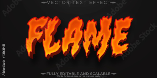 Flame editable text effect, editable fire and heat text style