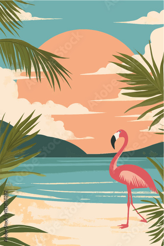 Aus dem Set: Vintage Travel Poster, Landschaften, flat vektor Grafiken 