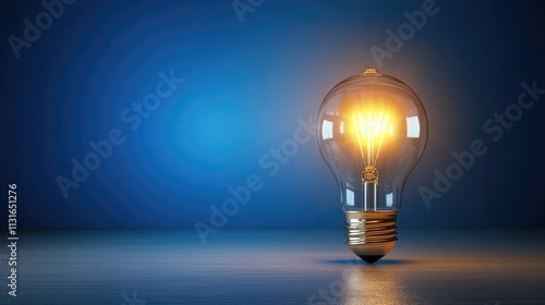 Idea concept, light bulb on empty background