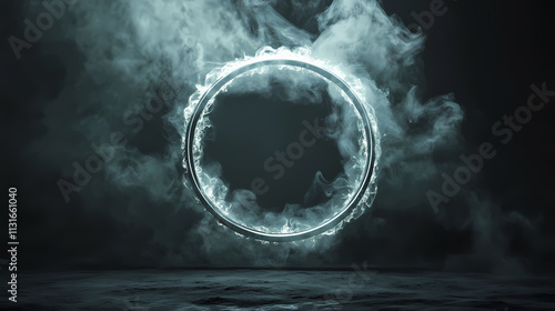 Smoke ring portal. Resonance. Illustration photo