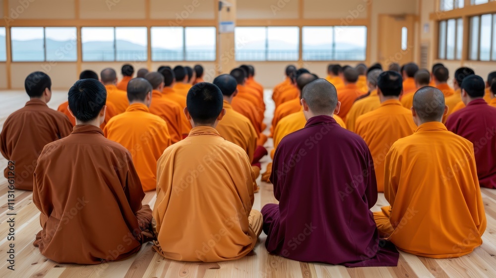 Fototapeta premium Celebrate Mahayana New Year at a local temple with heartfelt prayers and community spirit. A day of peace and reflection awaits you.