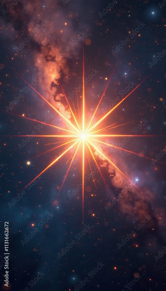 Fototapeta premium starburst effect on a dark cosmic background creating a radiant design