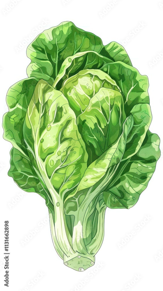 Fototapeta premium Close up view of a freshly harvested vibrant green leafy vegetable in an agricultural setting highlighting the nutrition health benefits and natural cultivation of organic produce