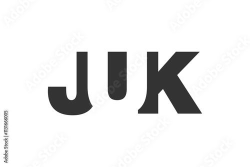 JUK logo design. Initial letter J U K bold font style for tech startups, consulting, corporate branding. Creative company name, headlines typography identity, trendy logotype.