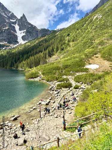 Obraz na płótnie Tatra Mountains and Morskie Oko lake view in Zakopane, Poland w salonie