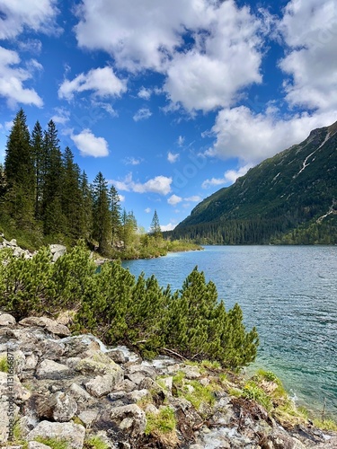 Tatra Mountains and Morskie Oko lake view in Zakopane, Poland