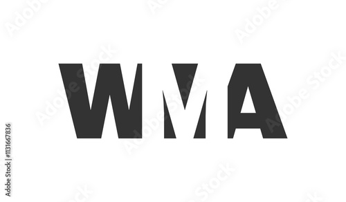 WMA logo design. Initial letter W M A bold font style for tech startups, consulting, corporate branding. Creative company name, headlines typography identity, trendy logotype. photo