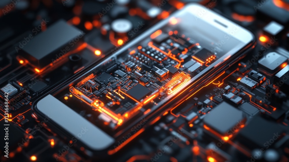 Obraz premium Smartphone Technology: Inside Look