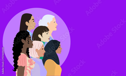 Diverse Women Standing Together in Unity