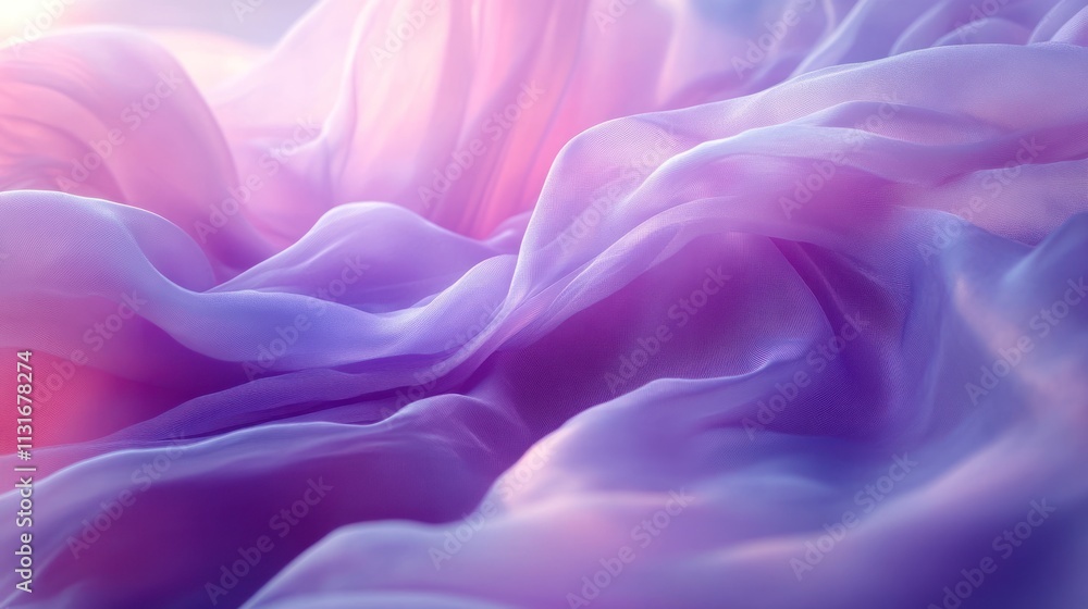 Fototapeta premium A soft blend of purple and pink fabric, creating a dreamy, ethereal atmosphere.