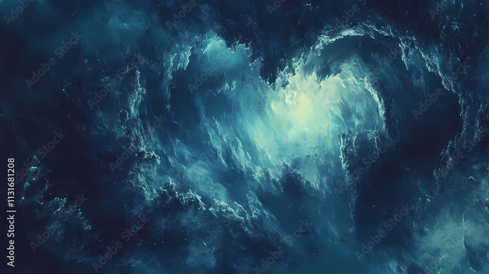 custom made wallpaper toronto digitalAquatic abyss dark blue ocean depths seen from underwater perspective abstract seascape photo. Abyss. Illustration