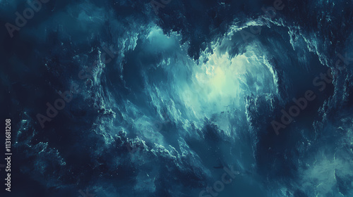 Wallpaper Mural Aquatic abyss dark blue ocean depths seen from underwater perspective abstract seascape photo. Abyss. Illustration Torontodigital.ca