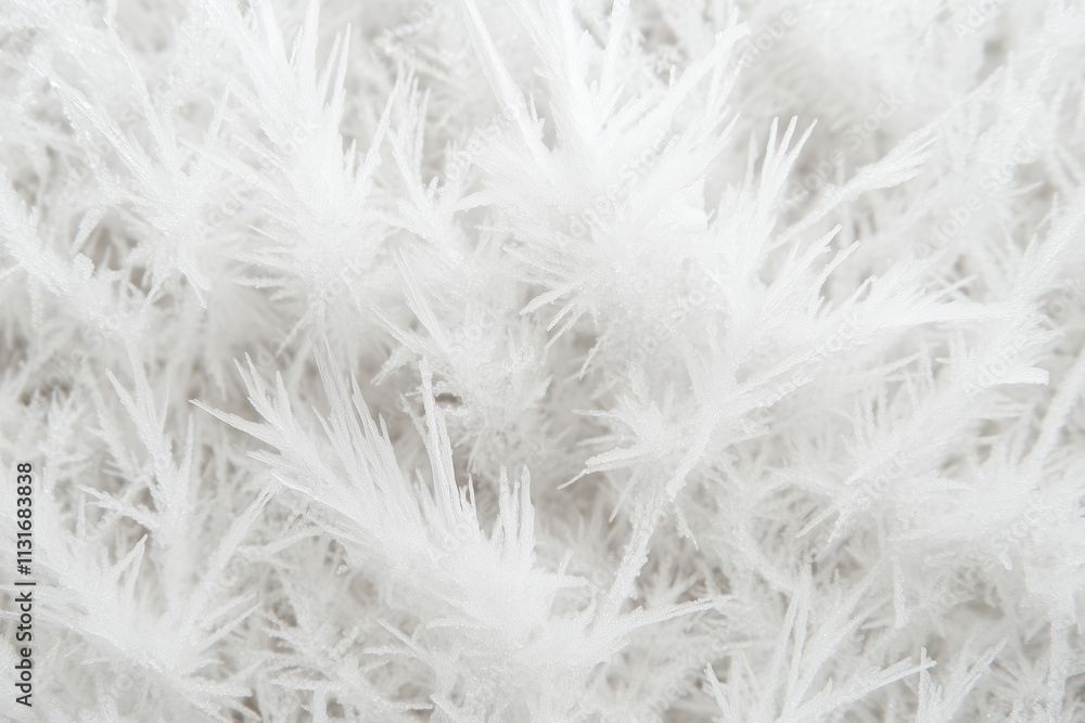 Obraz premium frost texture on leaves in a snow white field