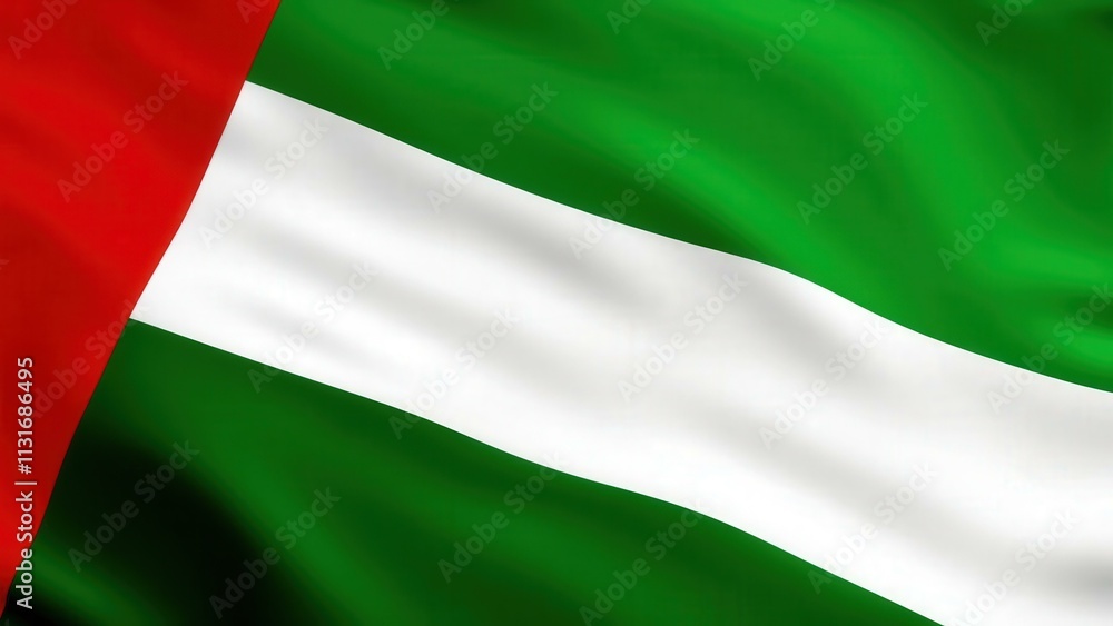 Obraz premium Vibrant Flag of the United Arab Emirates: Perfect for National Pride, Cultural Events, and Patriotic Displays
