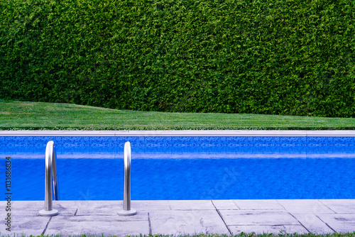 Swimming pool with copy space.