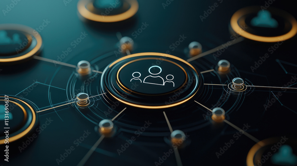 Obraz premium searching for workers Connecting people through digital networks, showcasing user icons and connections Hiring Human Resources