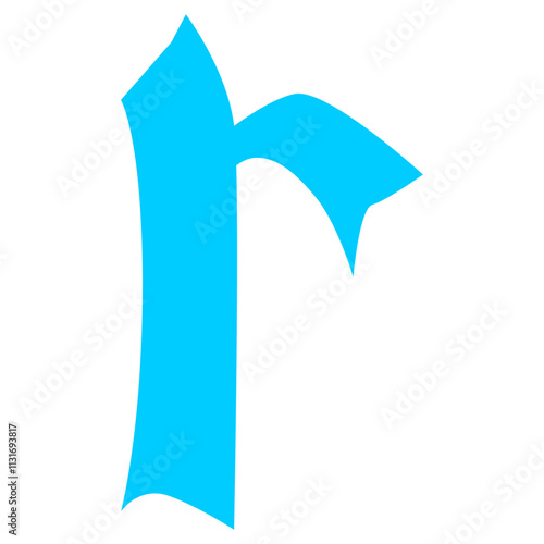 Blue letter r