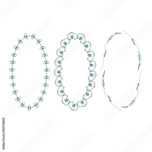 ellipse vector design frame elements set modern minimalistic doodle